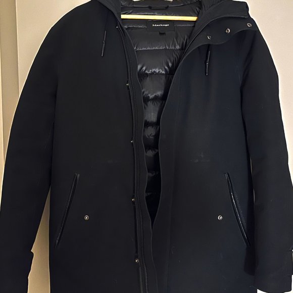 Mackage Black Hooded Down Parka with Removable Down Liner - Picture 2 of 8